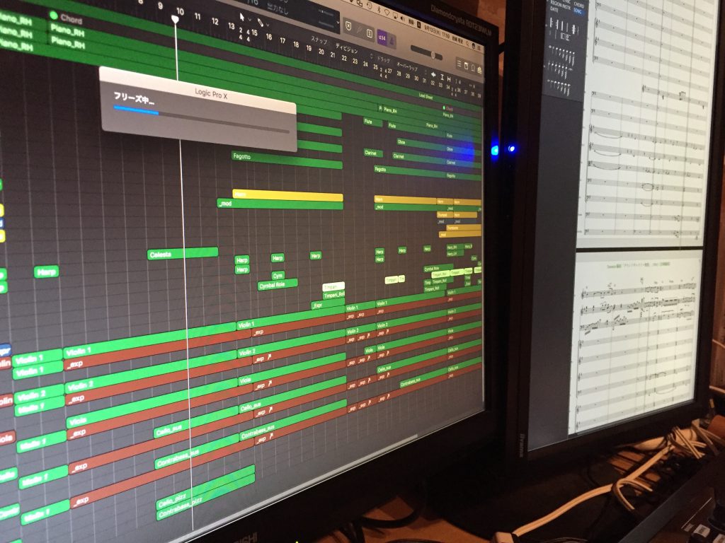 LOGICでの作編曲画面